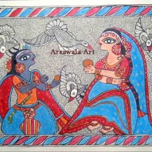 Baal-Krishna-and-Yasoda-maa-Madhubani-Painting
