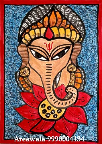 Handmade greeting cards for birthday and happy new year Ganesh Ji Painting