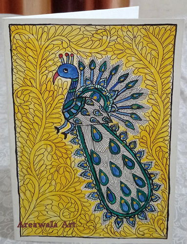 Handmade Greeting Card Peacock