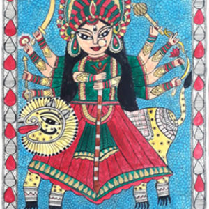 Maa Durga Madhubani Painting Handmade