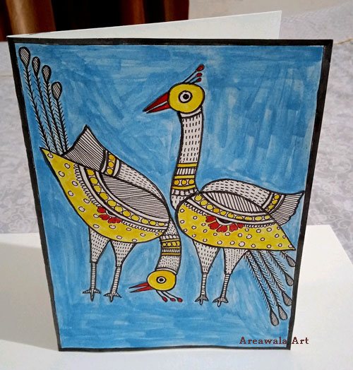 Send beautiful handmade greeting cards designs of Madhubani Painting